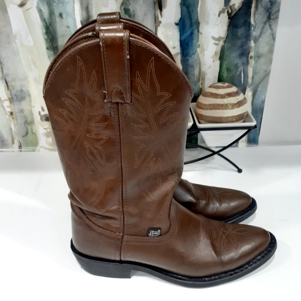 Justin Western Womens  Cowboy Boots Brown size 7.5